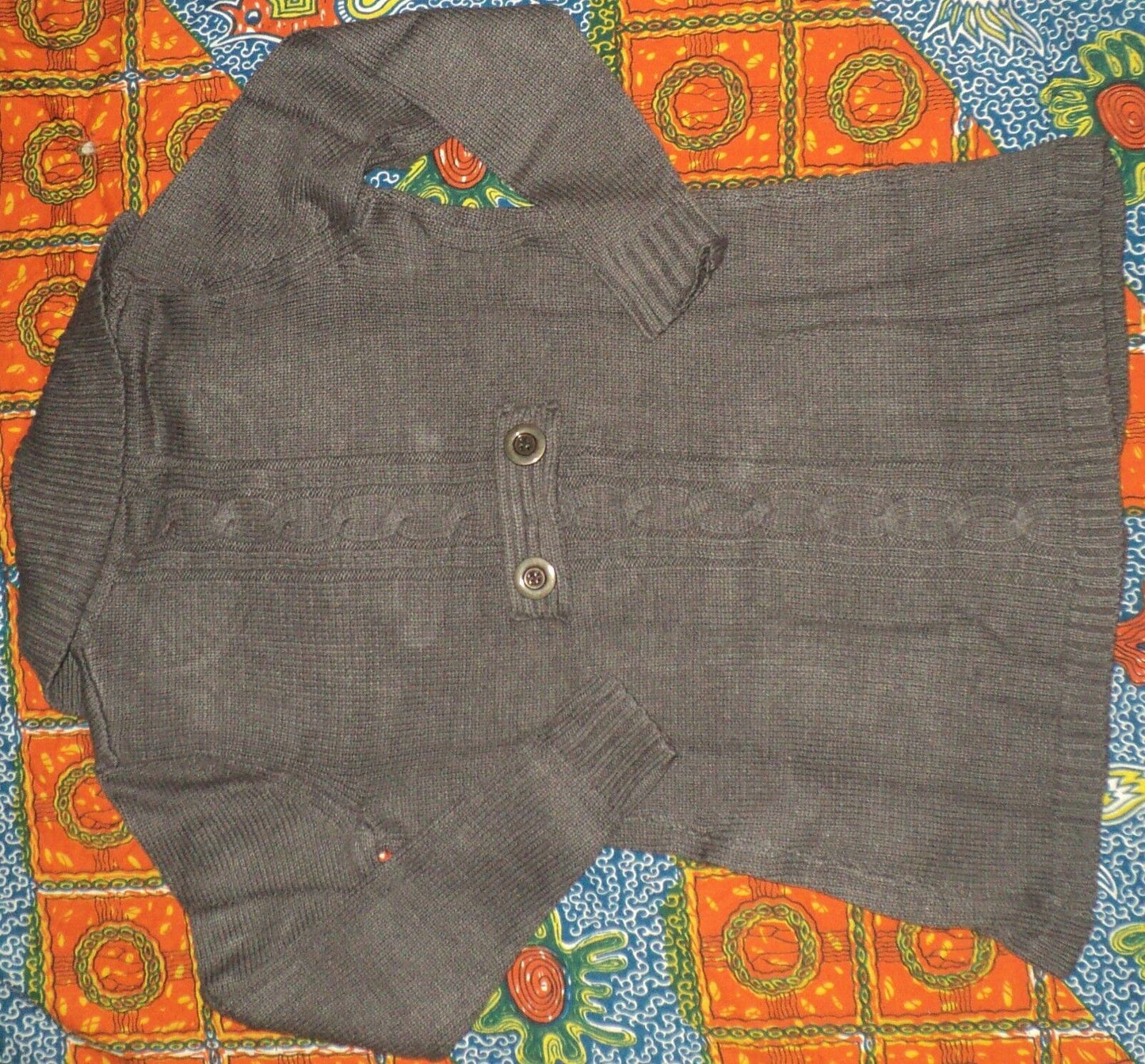 Style & Co. Charcoal Long-Sleeve Cable-Knit Sweater Cardigan Size PXL
