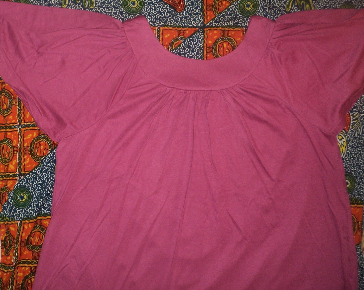 Only Necessities Plus Size Magenta Embroidered Flutter Sleeve Short Lounger 2X