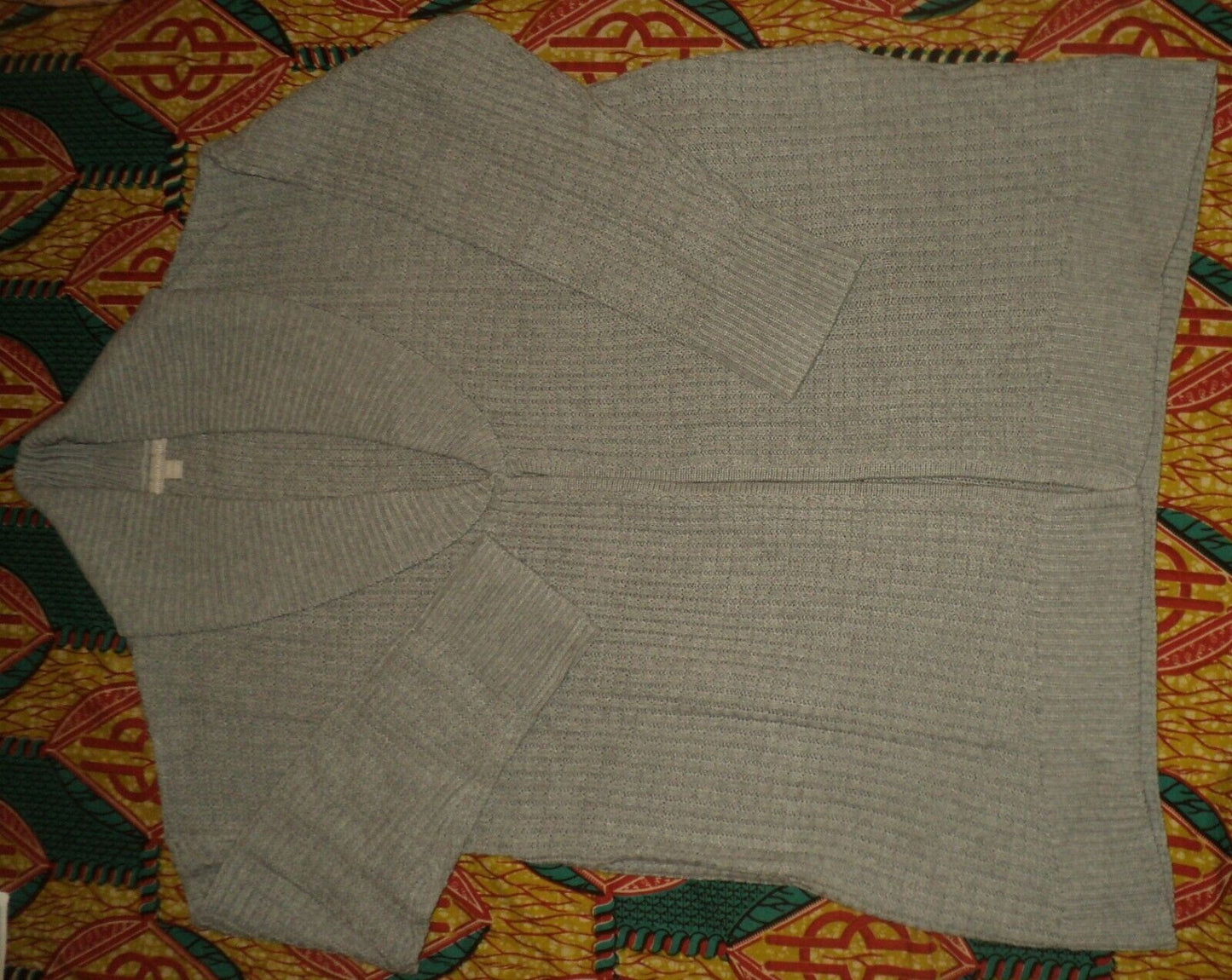 Woman Within Plus Size Heather Grey Shawl Collar Long Sleeve Cardigan Sz L-18/20