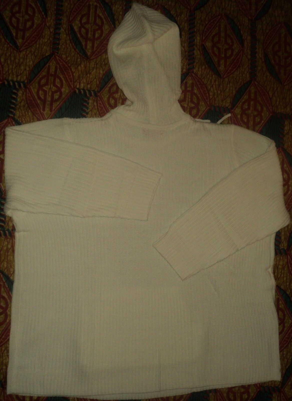 Woman Within Plus Size Ivory Hooded Pullover Shaker Stitch Sweater Size 1X-22/24