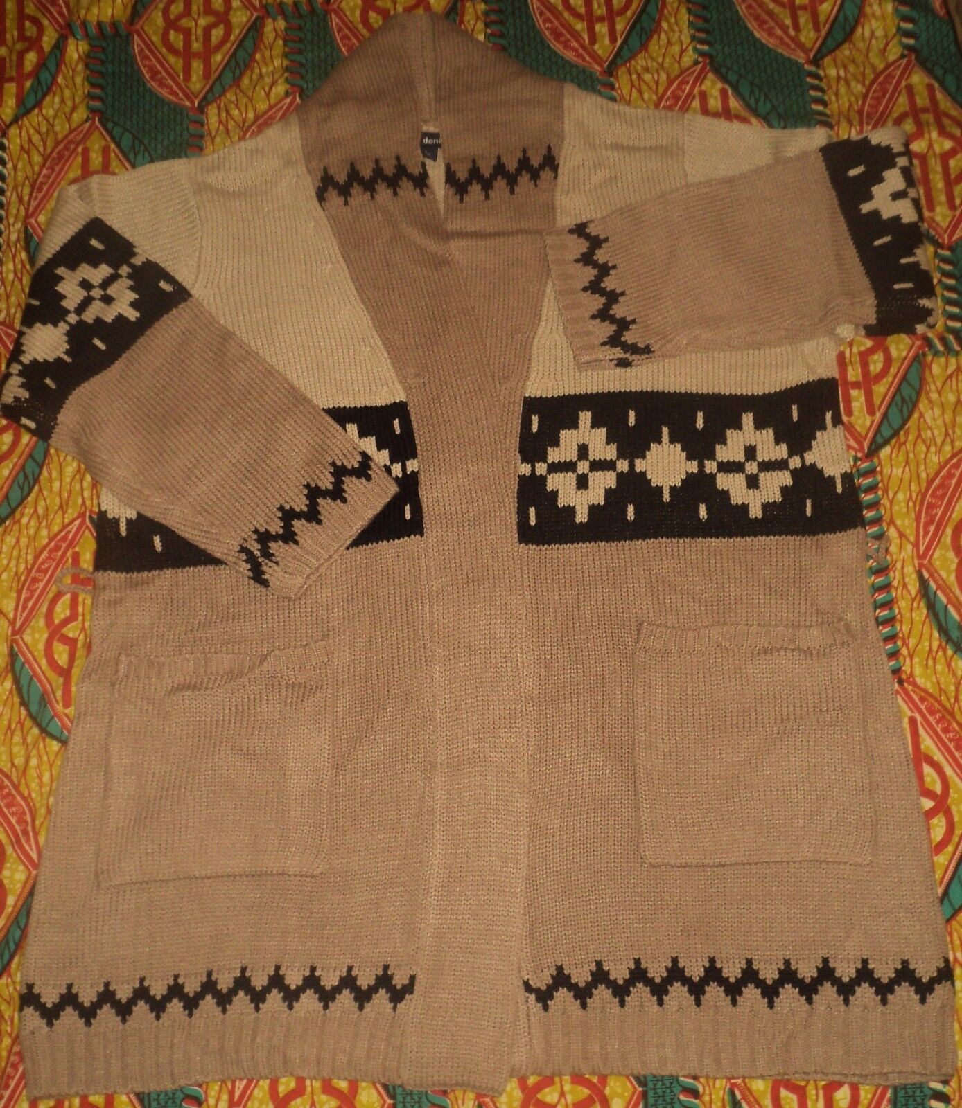 Denim 24/7 Plus Size New Khaki Long Sleeves Max Sweater Cardigan Size L(18/20)