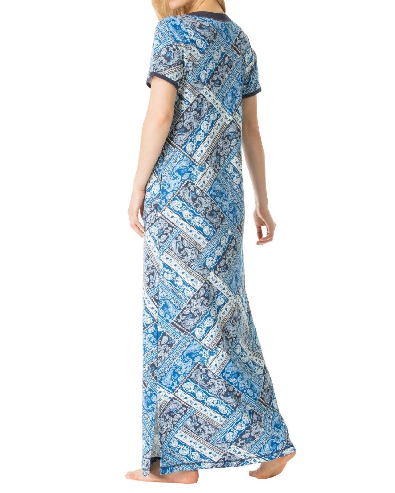 Dreams & Co. Plus Size Diamond Tie Dye Short Sleeves Maxi Lounger Size 2X-26/28