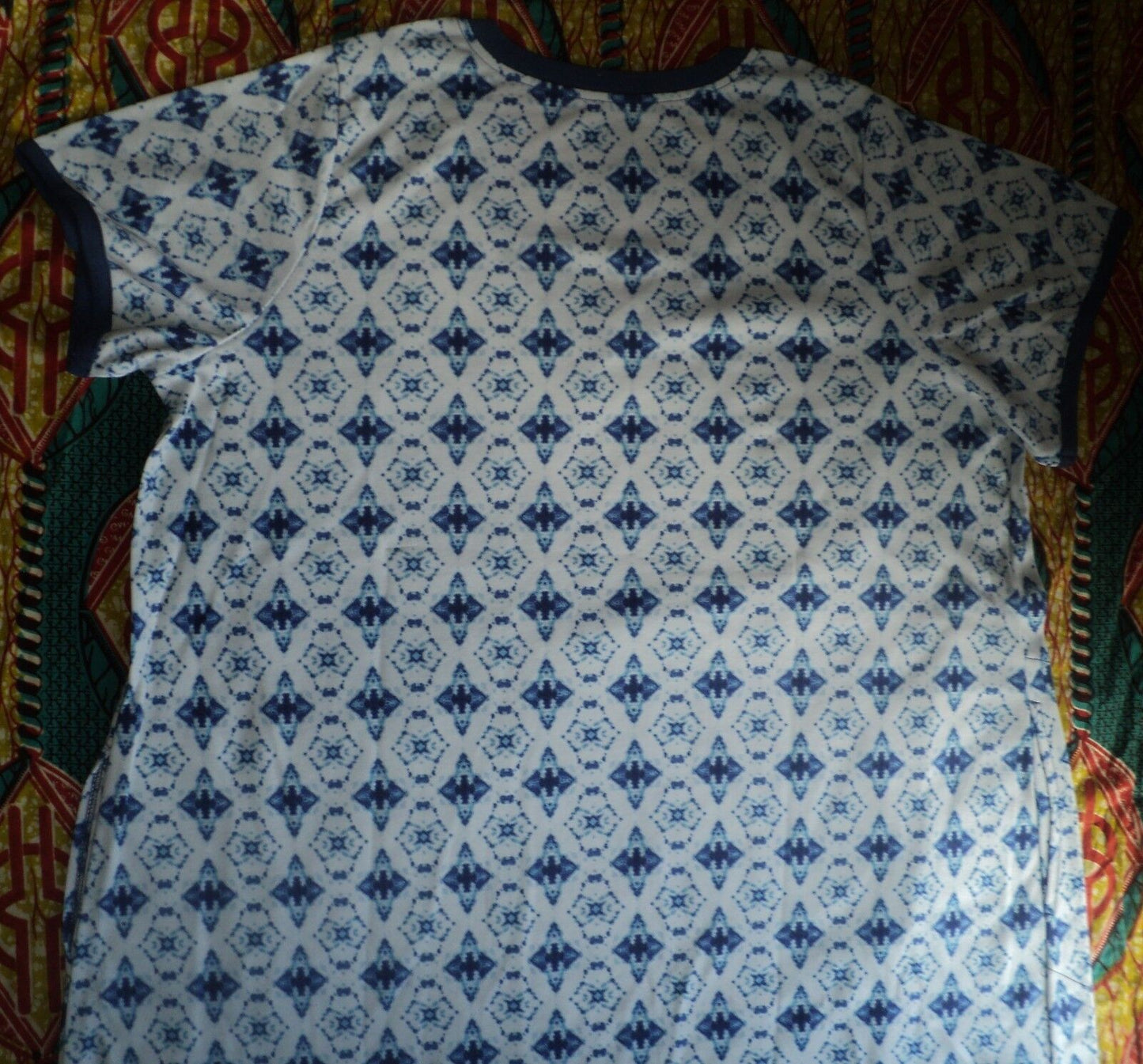 Dreams & Co. Plus Size Diamond Tie Dye Short Sleeves Maxi Lounger Size 2X-26/28