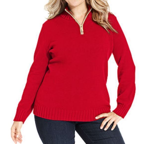 Karen Scott New Red Amore Long-Sleeve Pullover Sweater Size Medium