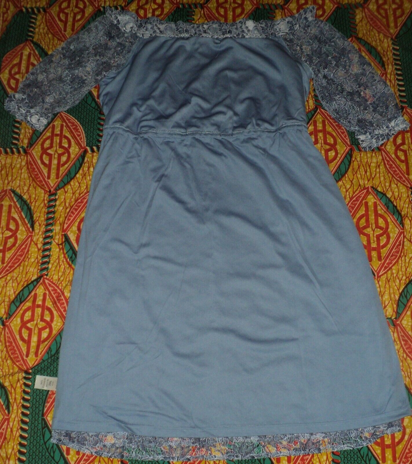 Jessica London Plus Size Sky Blue On Or Off Style Blouson Lace Dress Size 14W