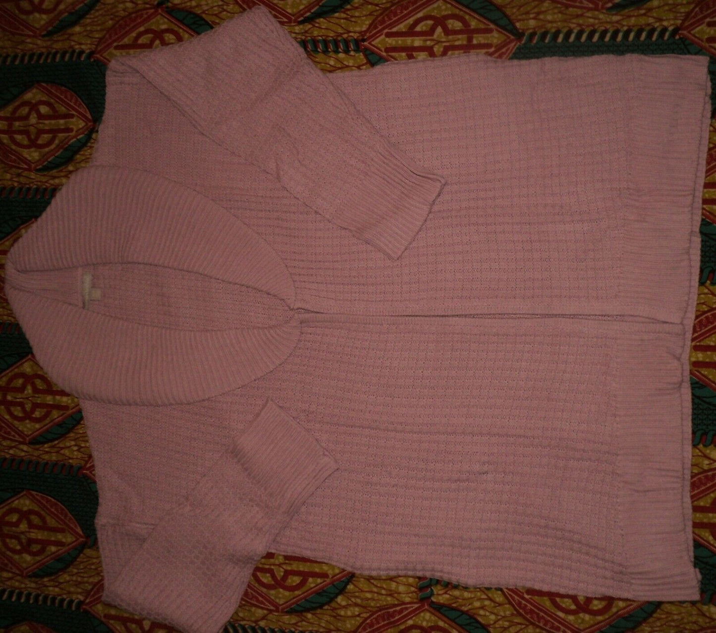 Woman Within Plus Size Mauve Mist Shawl Collar Long Sleeve Cardigan Size L-18/20