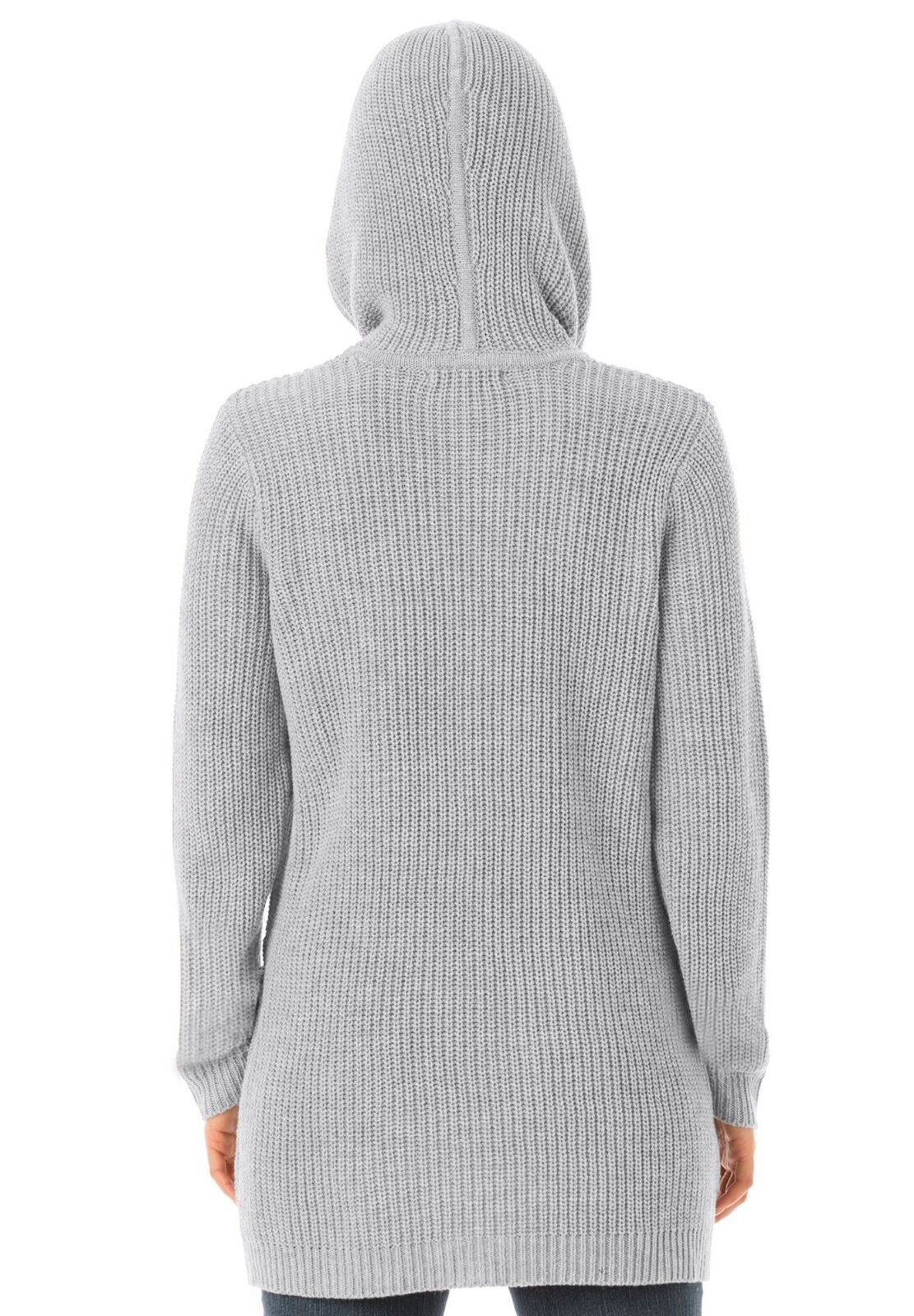 Woman Within Plus Size Ivory Hooded Pullover Shaker Stitch Sweater Size 3X-30/32