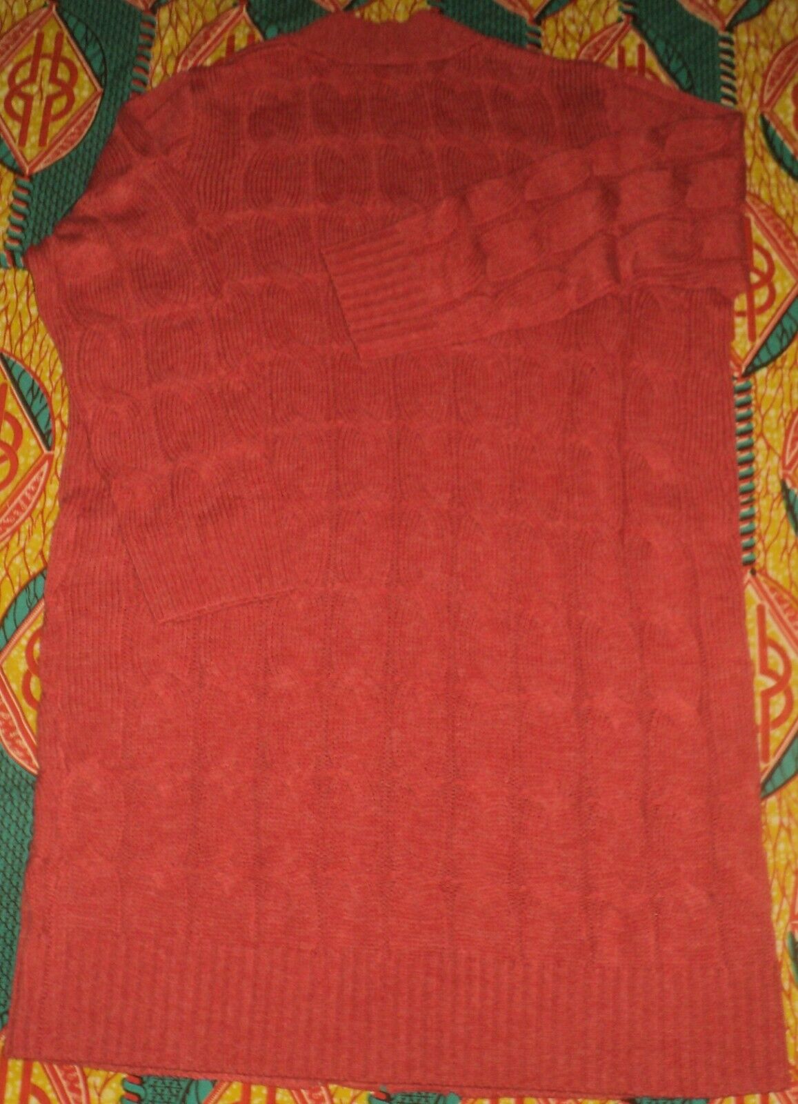 Jessica London Plus Size Pepper Red Cable Duster Sweater Cardigan Size 18/20