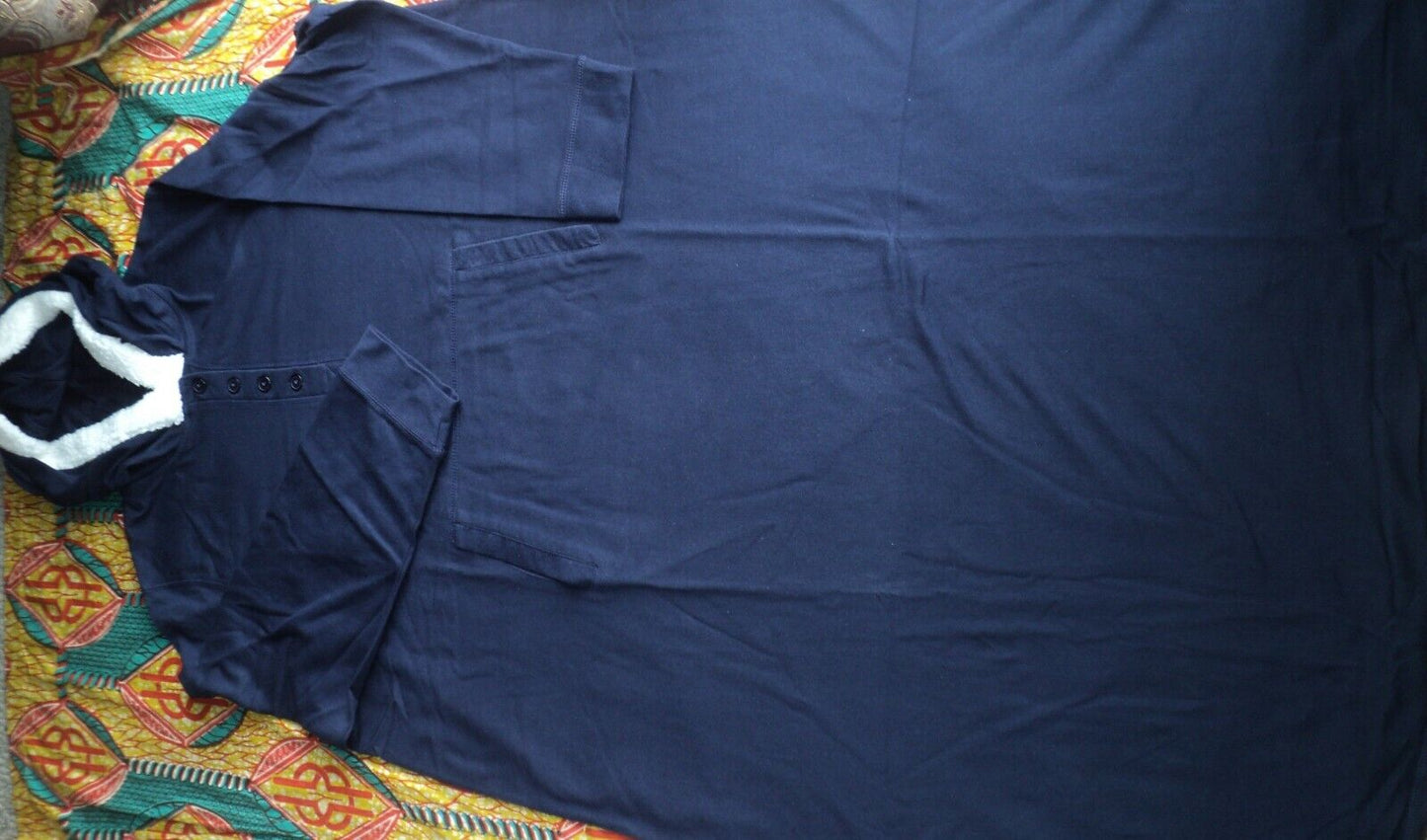 Dreams & Co. Plus Size Navy Long Sleeves Hooded Lounger Size 3X(30/32)