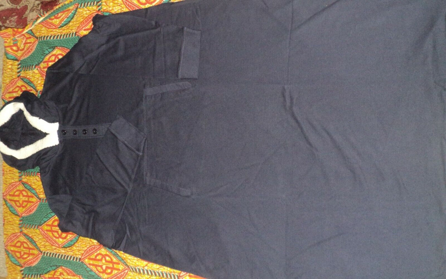 Dreams & Co. Plus Size Navy Long Sleeves Hooded Lounger Size 3X(30/32)