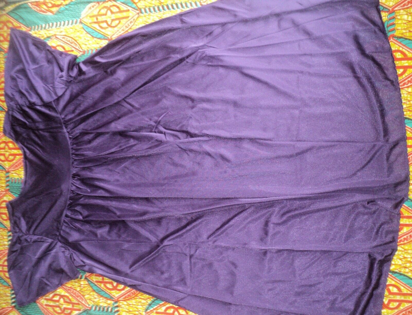 Only Necessities Plus Size Rich Violet Short Silky Lace-Trim Nightgown Size L