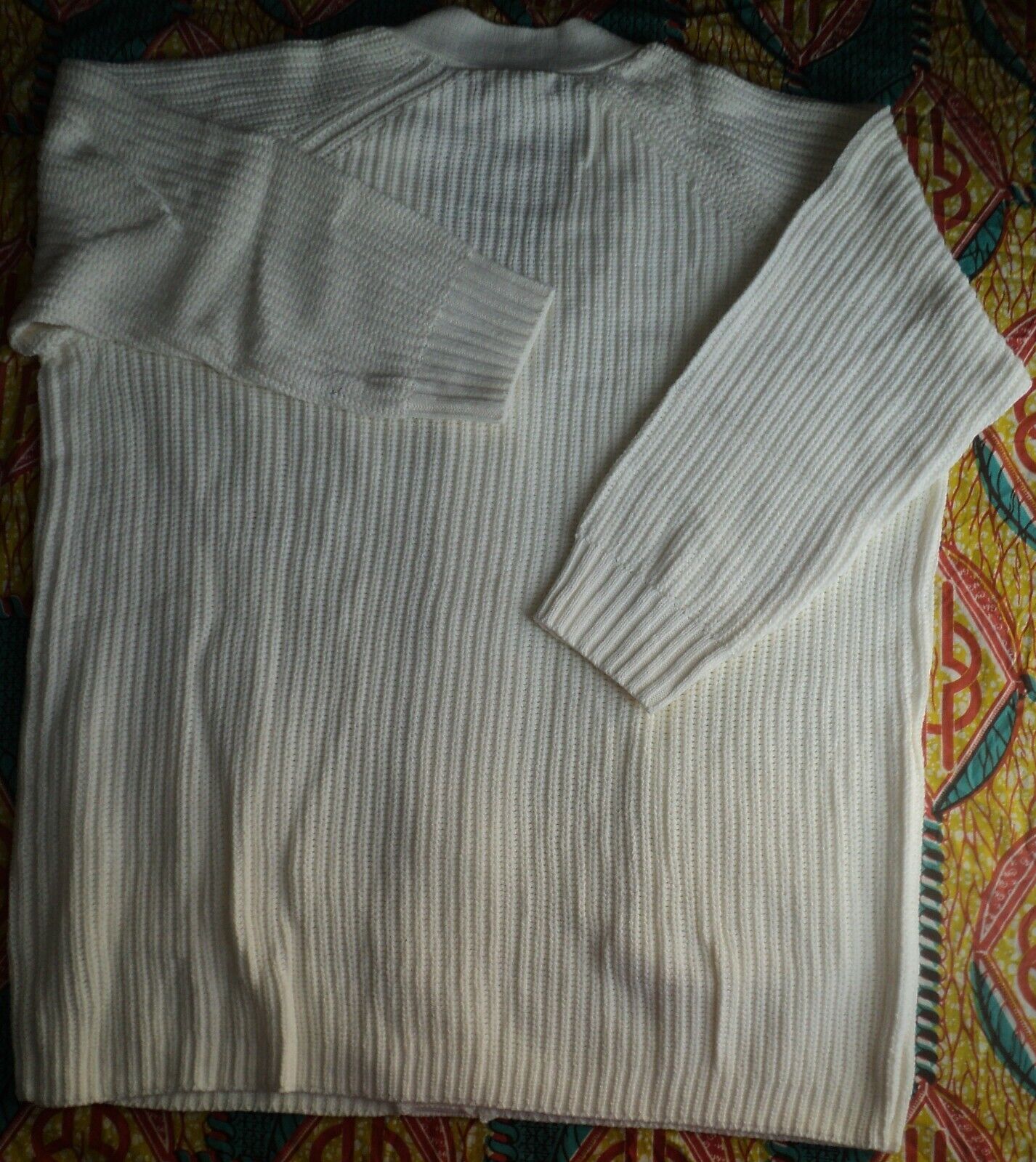 Woman Within Plus Size Ivory Long Sleeves Shaker Knit Cardigan Size 1X(22/24)