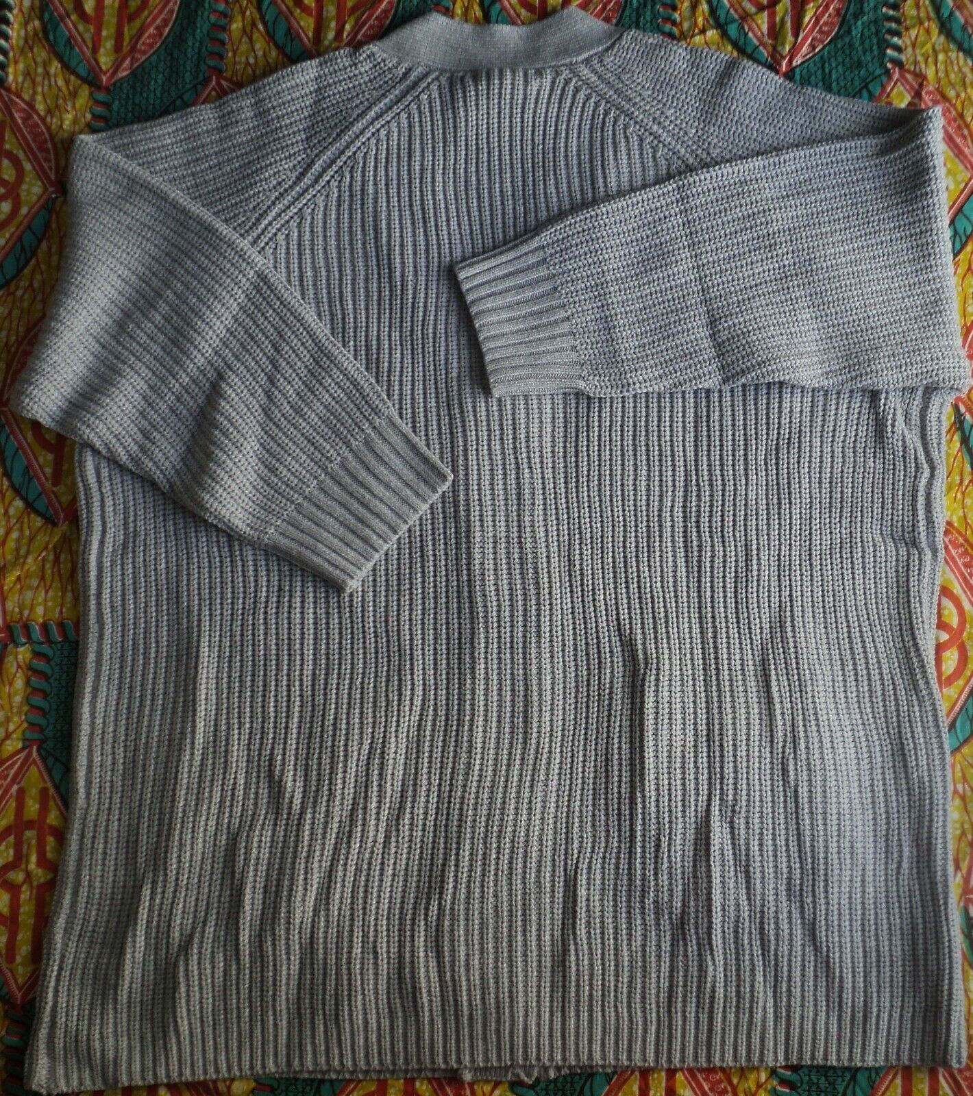 Woman Within Plus Size Heather Grey Long Sleeve Shaker Knit Cardigan Sz 2X-26/28