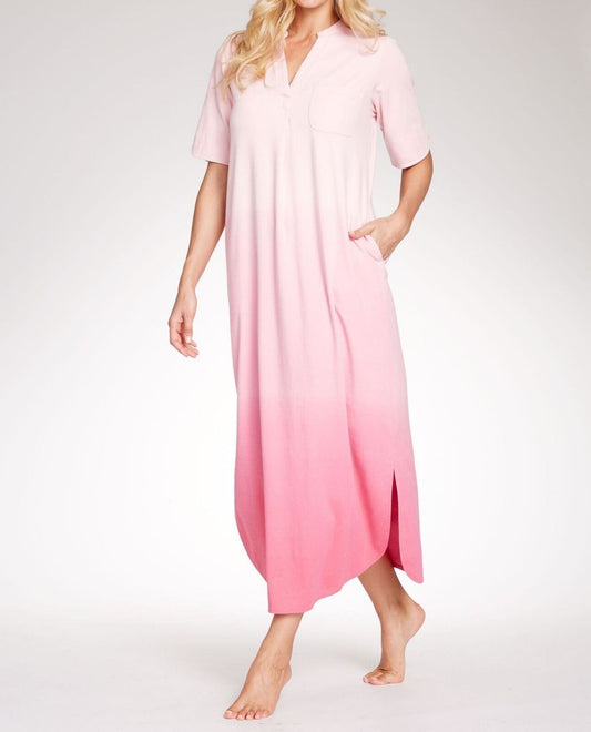 Dreams & Co. Plus Size Rose Quartz Ombre Short Sleeve Knit Lounger Size 4X-34/36