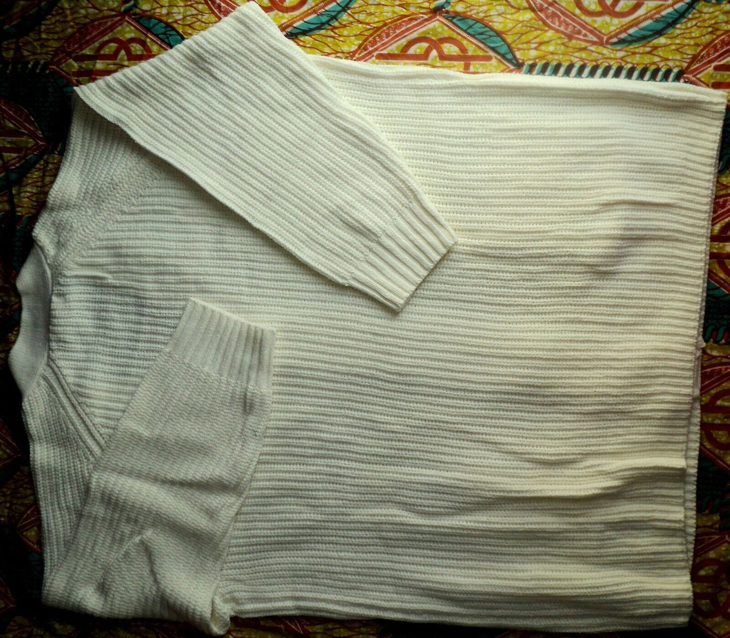 Woman Within Plus Size Ivory Long Sleeves Shaker Knit Cardigan Size 5X(38/40)