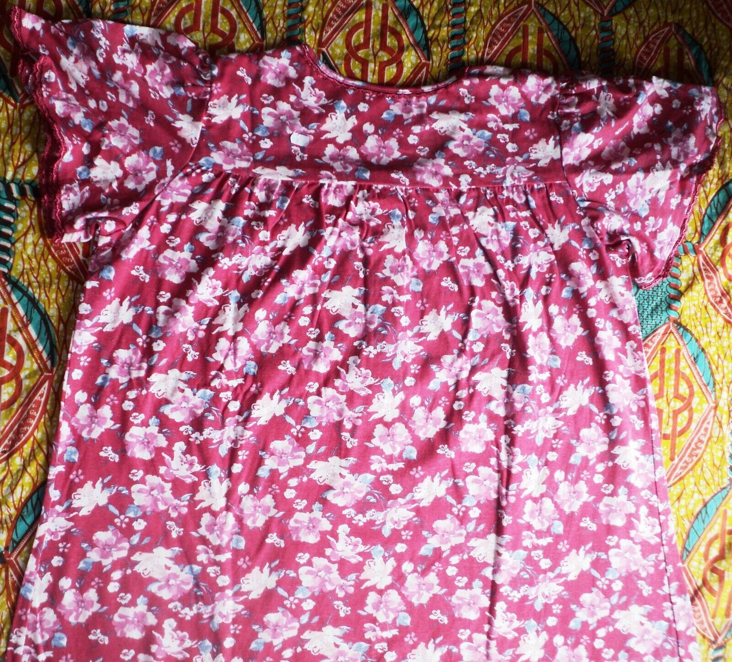 Dreams & Co. Plus Size Strawberry Roses Long Cotton Knit Nightgown Size 5X-38/40
