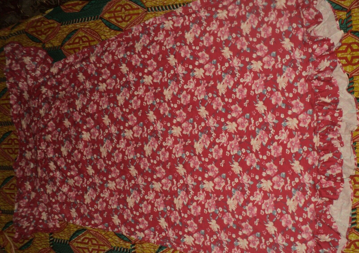 Dreams & Co. Plus Size Strawberry Roses Long Cotton Knit Nightgown Size 5X-38/40
