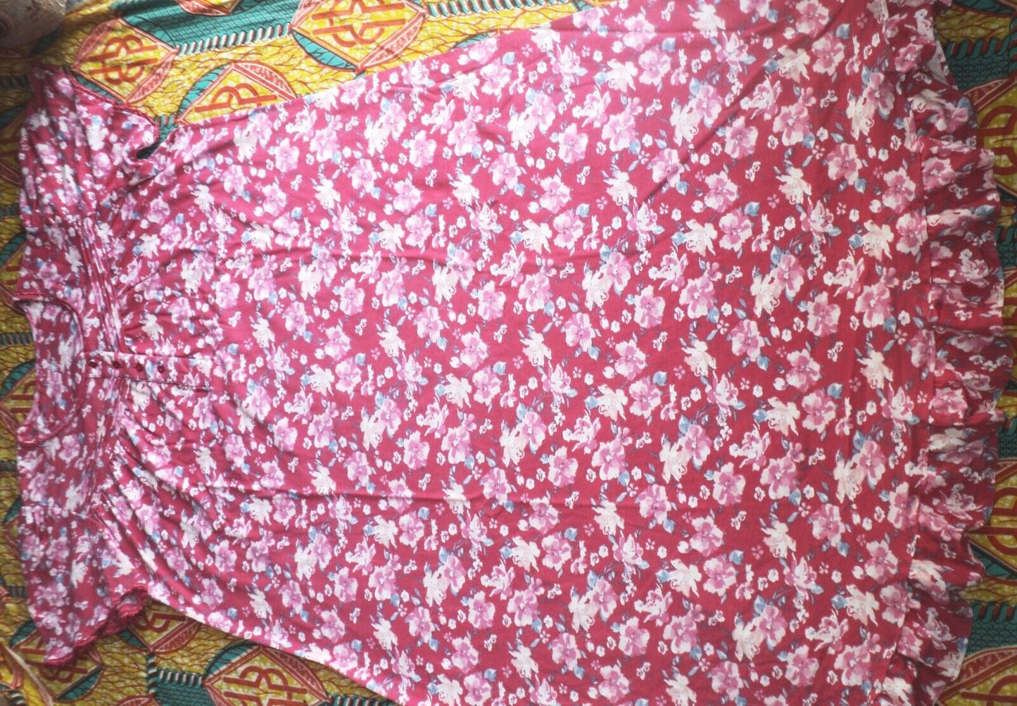 Dreams & Co. Plus Size Strawberry Roses Long Cotton Knit Nightgown Size 5X-38/40