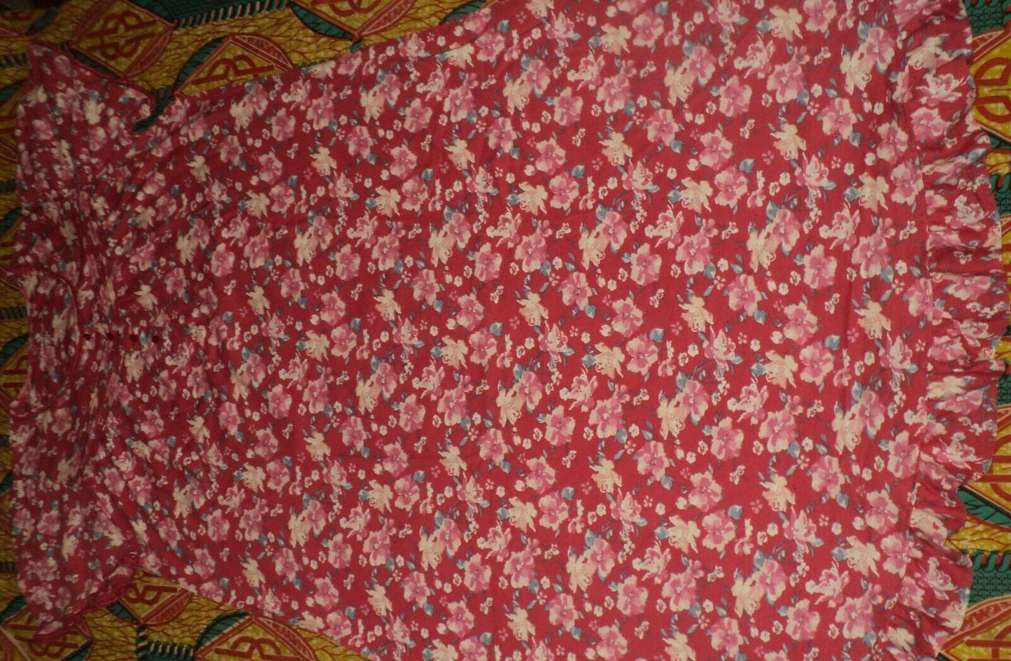 Dreams & Co. Plus Size Strawberry Roses Long Cotton Knit Nightgown Size 5X-38/40
