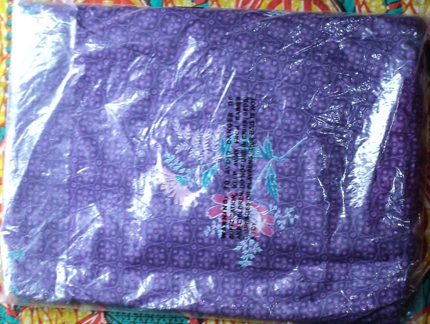Only Necessities Plus Size Plum Burst Sleeveless Bib Long Lounger Size 4X(34/36)
