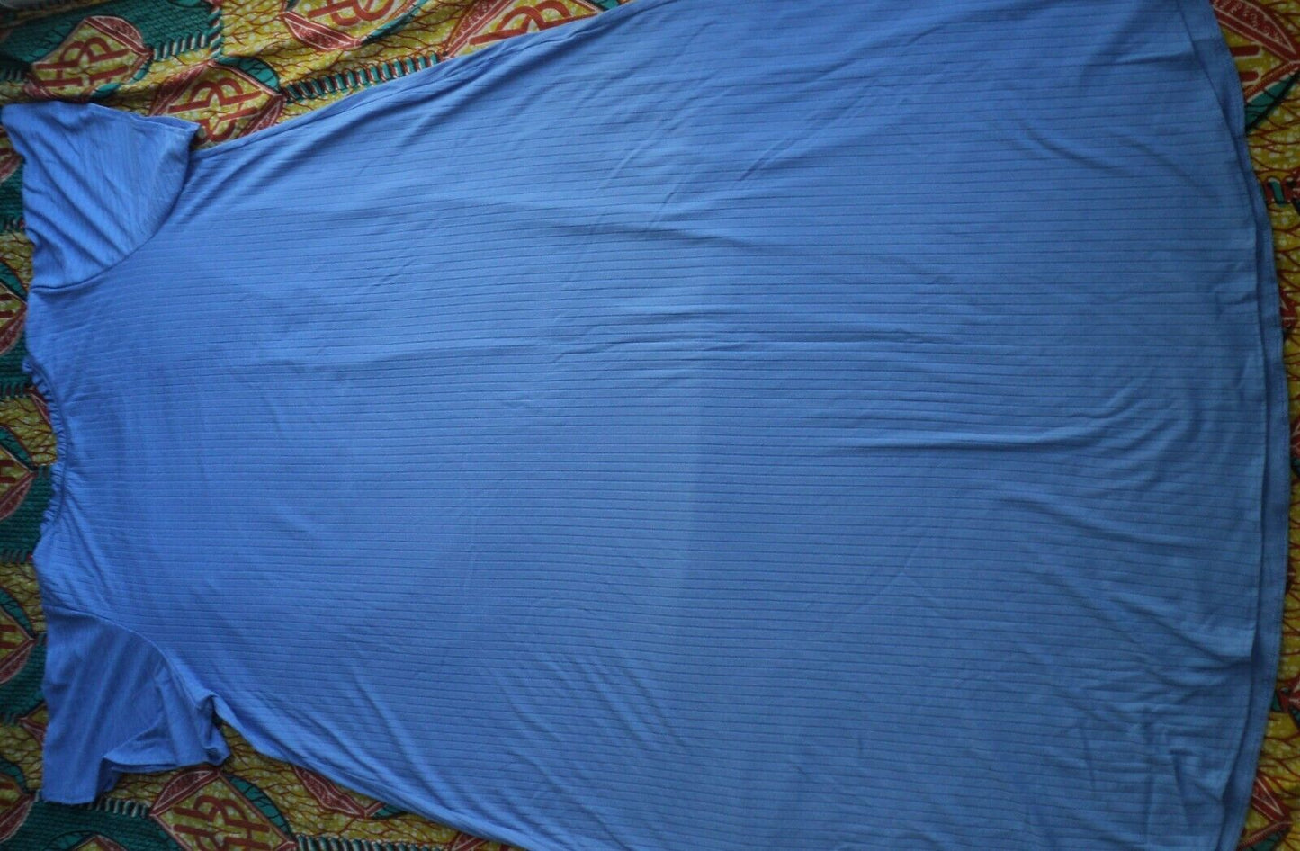 Only Necessities Plus Size Blue Flutter Sleeve Rib Knit Long Nightgown Size 4X