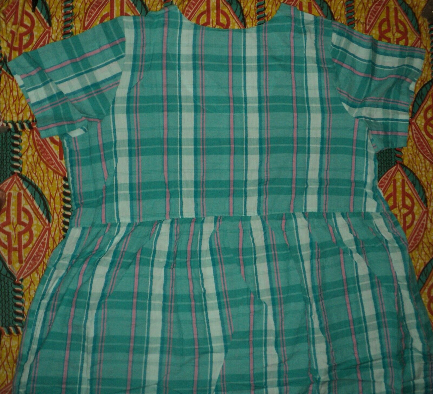 Only Necessities Plus Size Aquamarine Long Seersucker Snap-front Lounger Sz 1X
