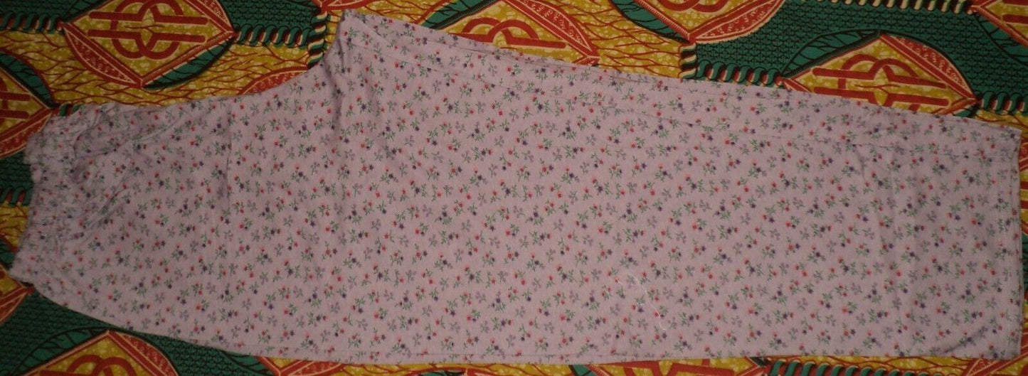 Only Necessities Plus Size Lavender Floral Long Sleeve Ruffled Pajamas Set Sz 2X