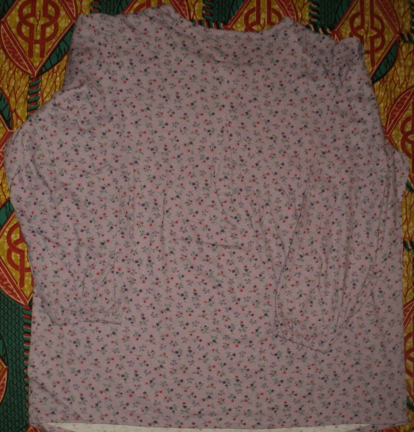 Only Necessities Plus Size Lavender Floral Long Sleeve Ruffled Pajamas Set Sz 2X