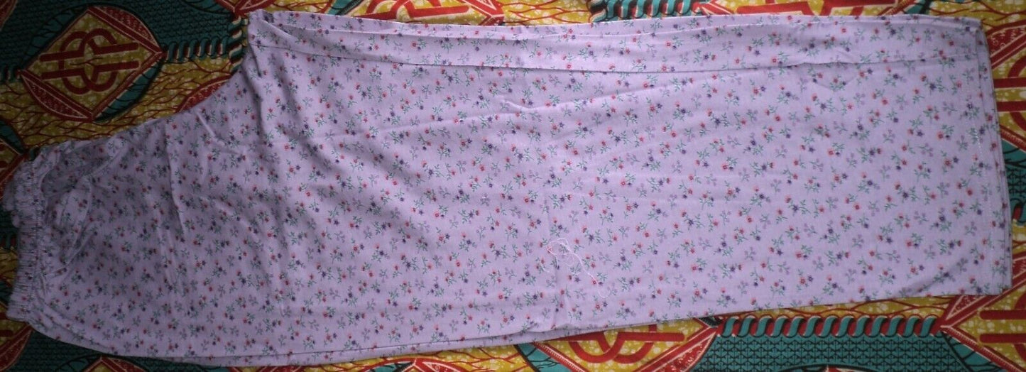 Only Necessities Plus Size Lavender Floral Long Sleeve Ruffled Pajamas Set Sz 2X