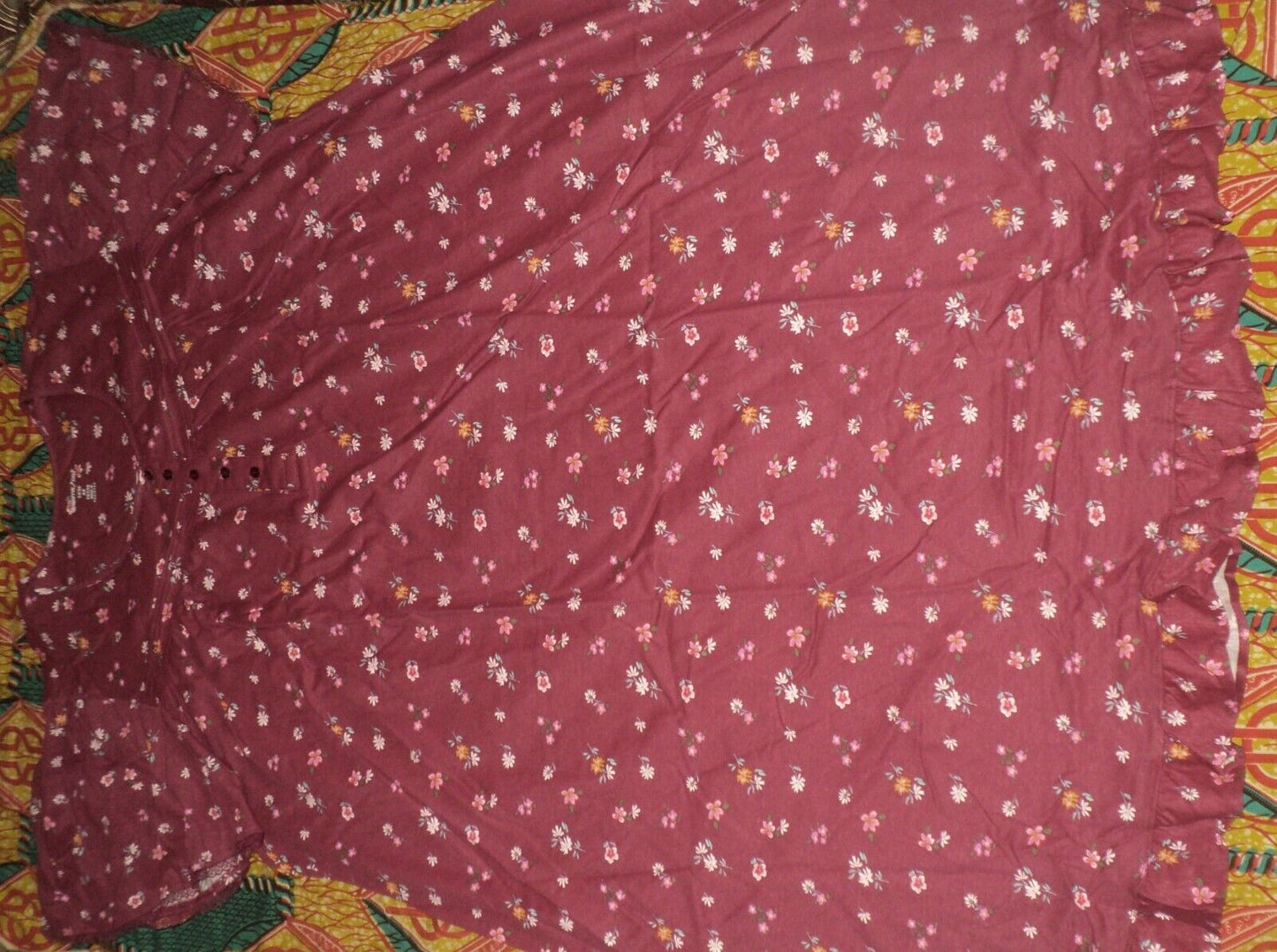 Dreams & Co. Plus Size Pomegranate Long Cotton Knit Nightgown Size 2X(26/28)