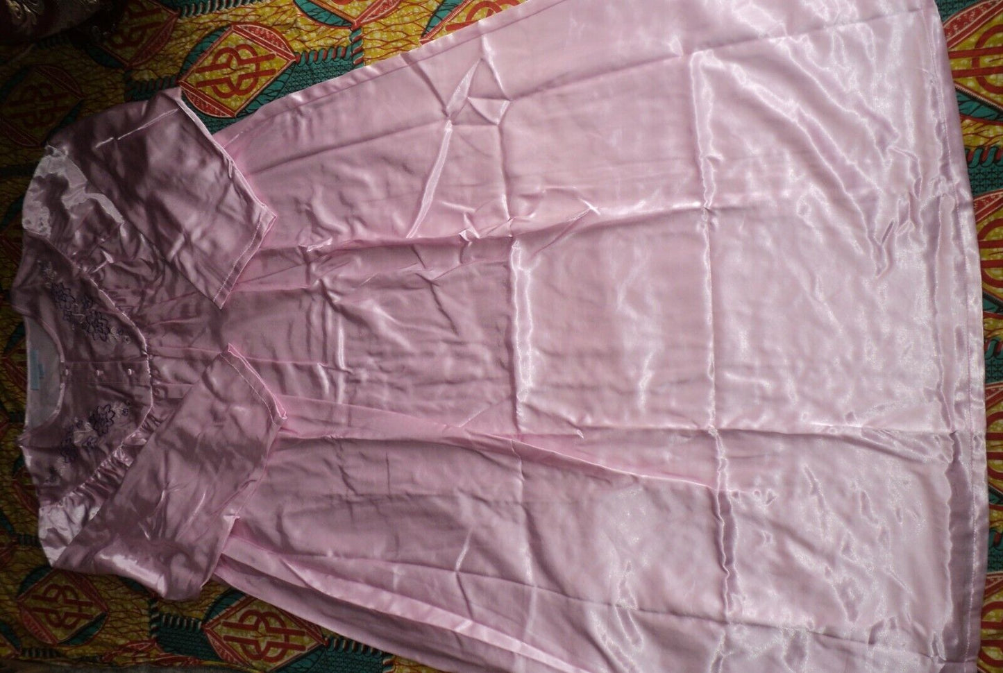 Only Necessities Plus Size Pink Brushed Back Satin Nightgown Size L(18/20)