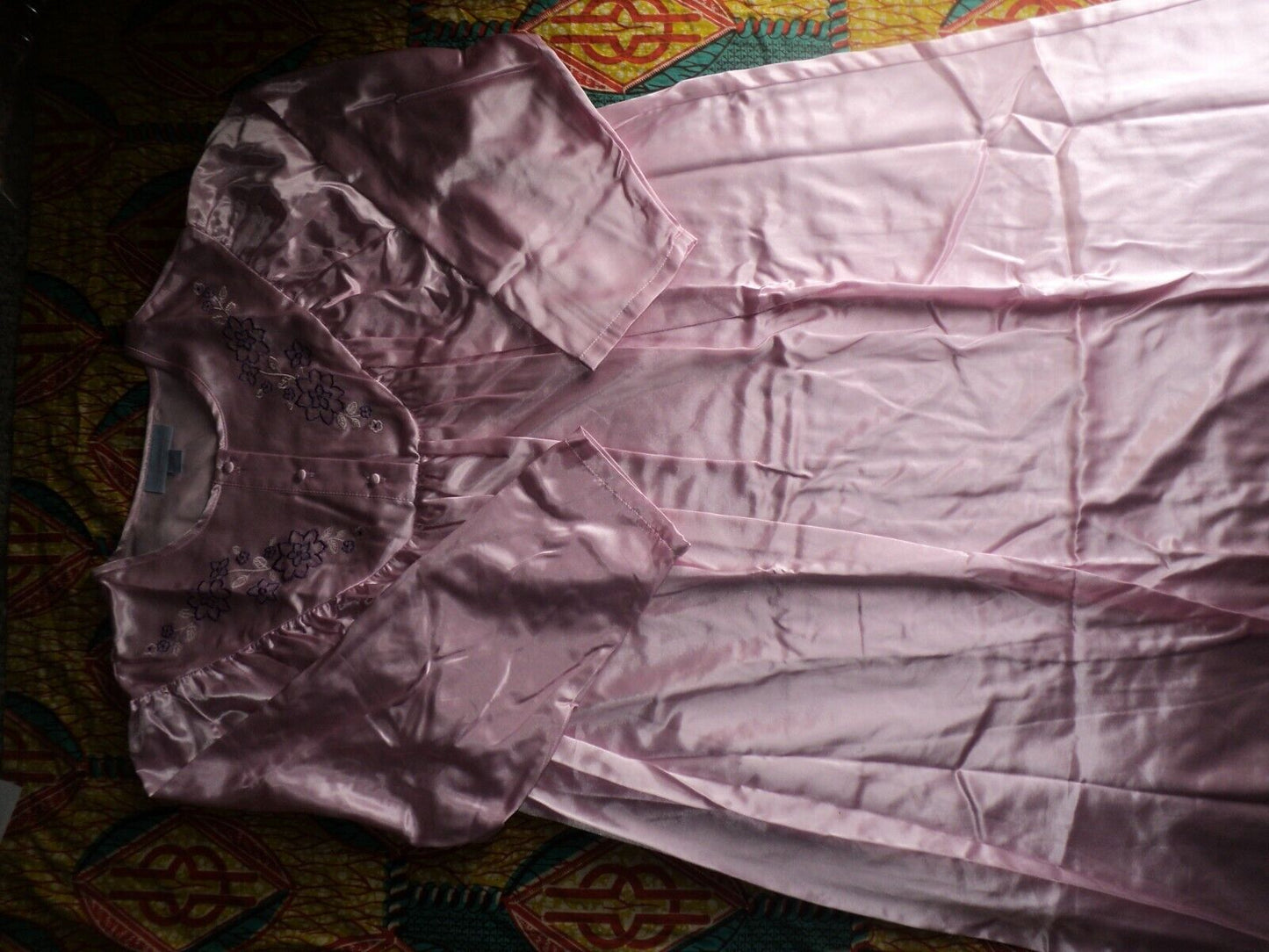 Only Necessities Plus Size Pink Brushed Back Satin Nightgown Size L(18/20)