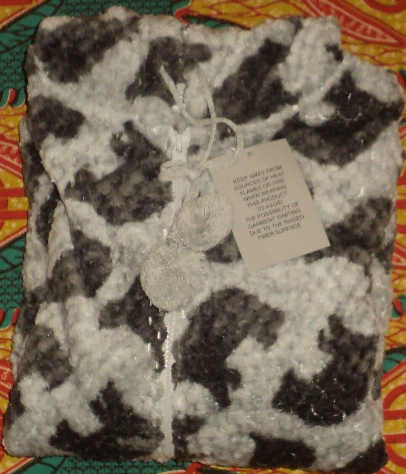 Dreams & Co Plus Size Heather Grey Long Sleeve Plush Hooded Bed Jacket L-18/20