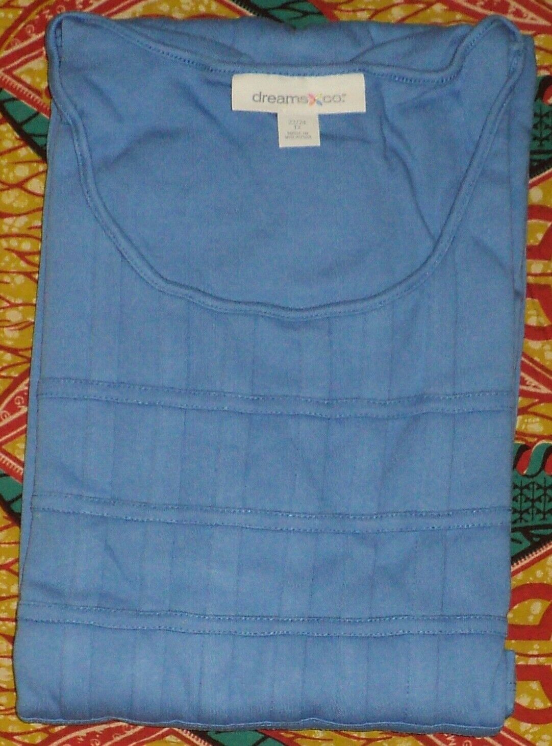 Dreams & Co. Plus Size Cornflower Blue Solid Pintucked Lounger Size L(18/20)