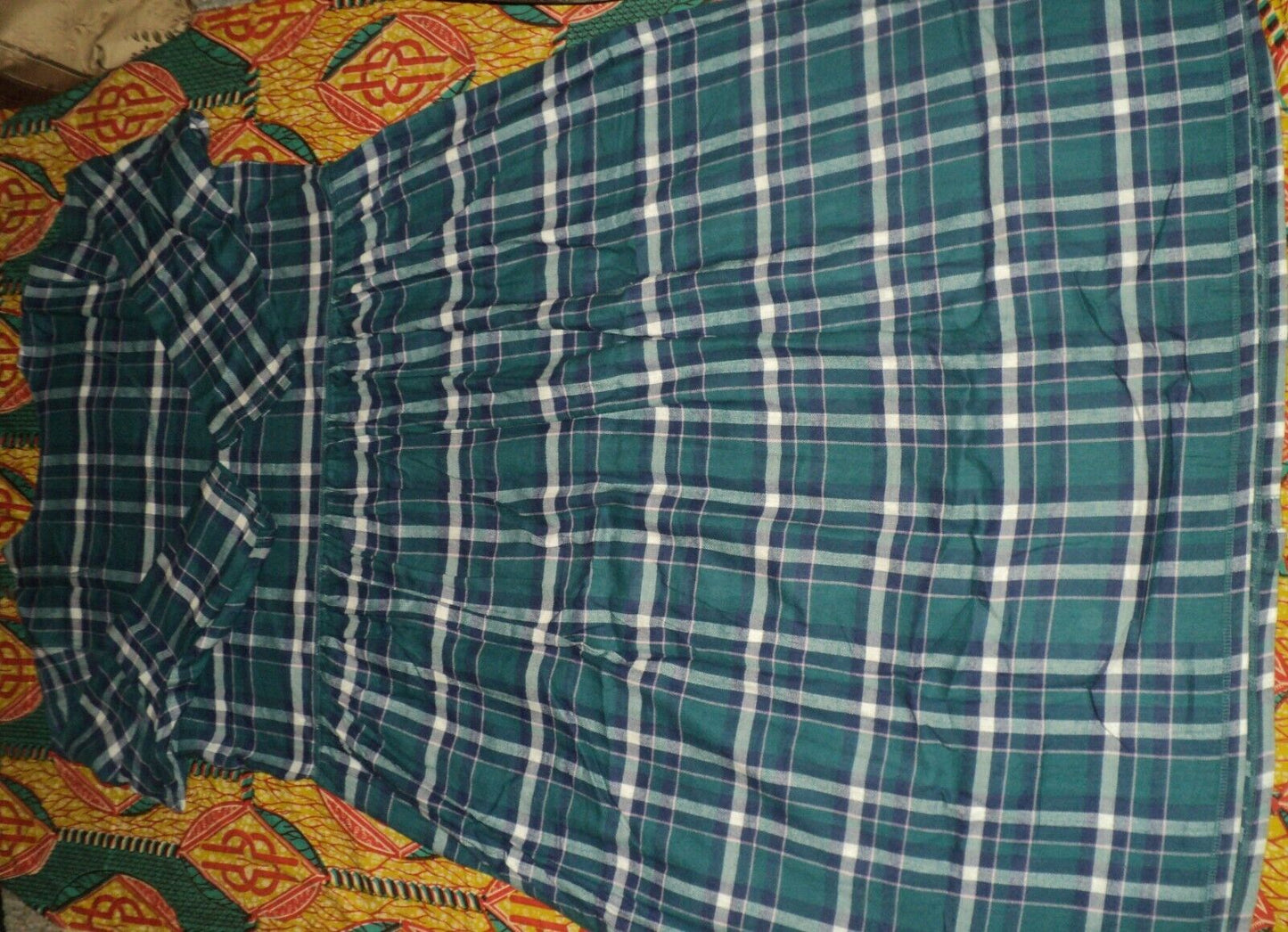 Only Necessities Plus Size Evening Blue Plaid Flannel Snap-Front Lounger Size 2X