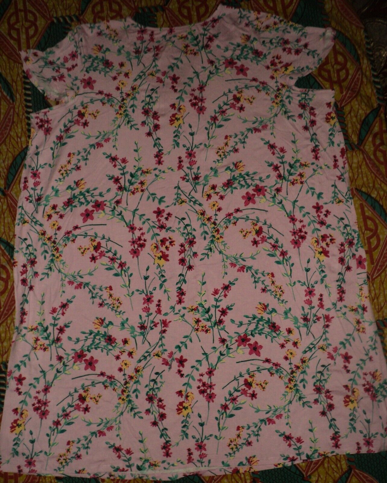 Dreams & Co. Plus Size Pink Flower Vine Knit Gown & Robe Set Size 3X(30/32)