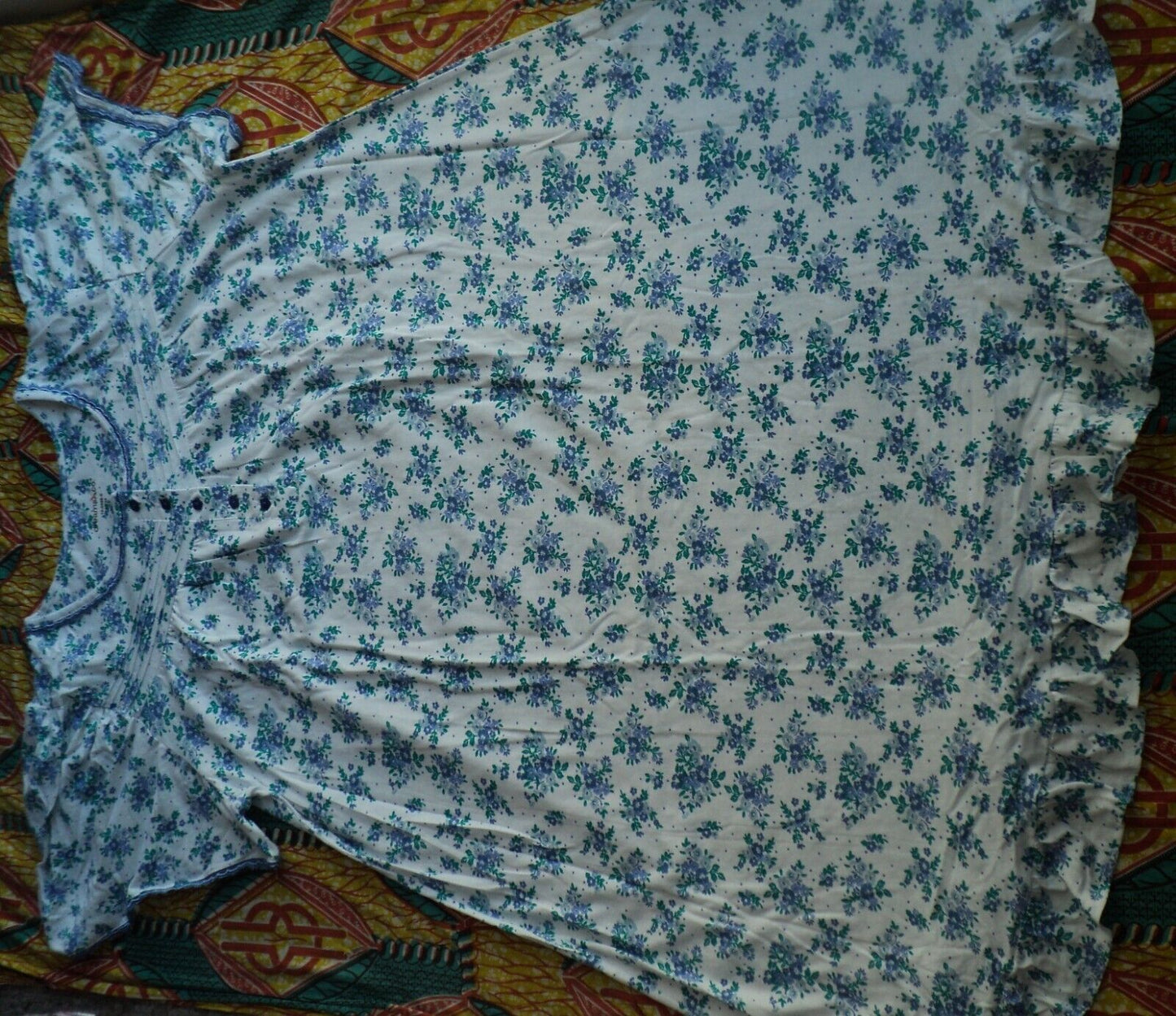 Dreams & Co. Plus Size Bouquet Short Cotton Knit Nightgown Size 3X(30/32)