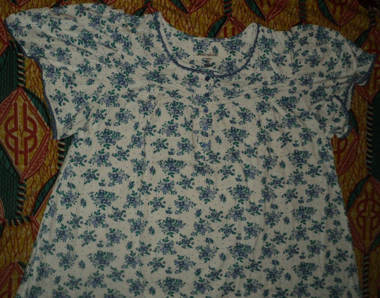 Dreams & Co. Plus Size Bouquet Short Cotton Knit Nightgown Size 3X(30/32)