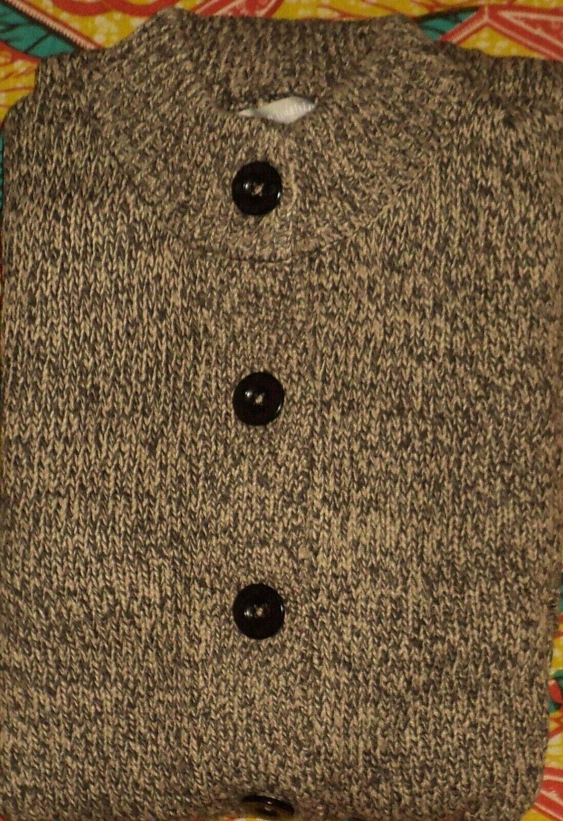 Woman Within Plus Size New Khaki Chocolate Marled Sweater Cardigan Size 3X-30/32