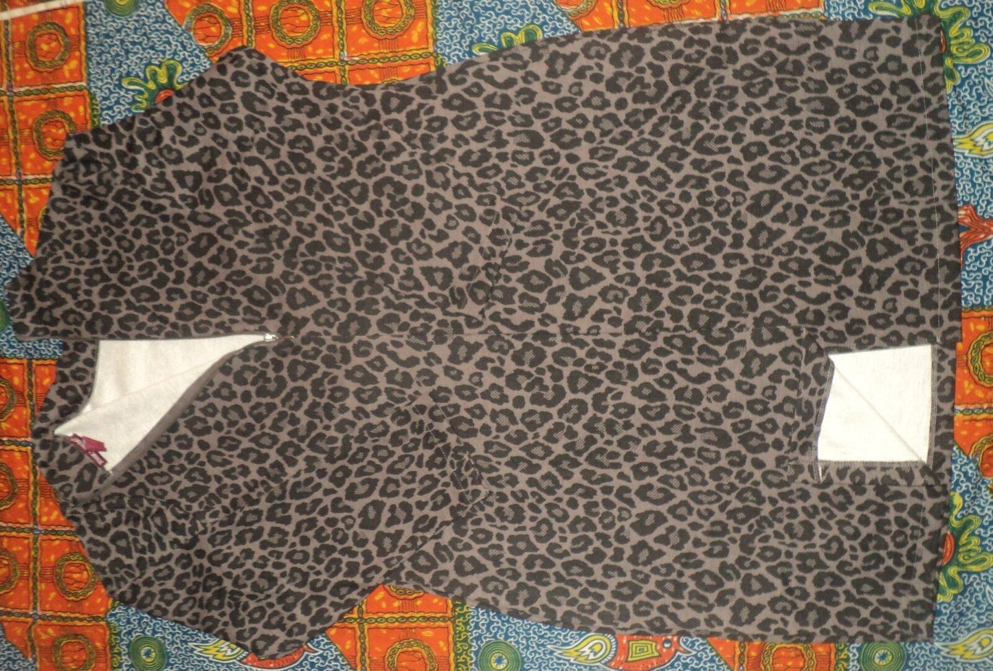 Jessica London Plus size Grey Long Sleeves Mockneck Animal Print Dress Size 24