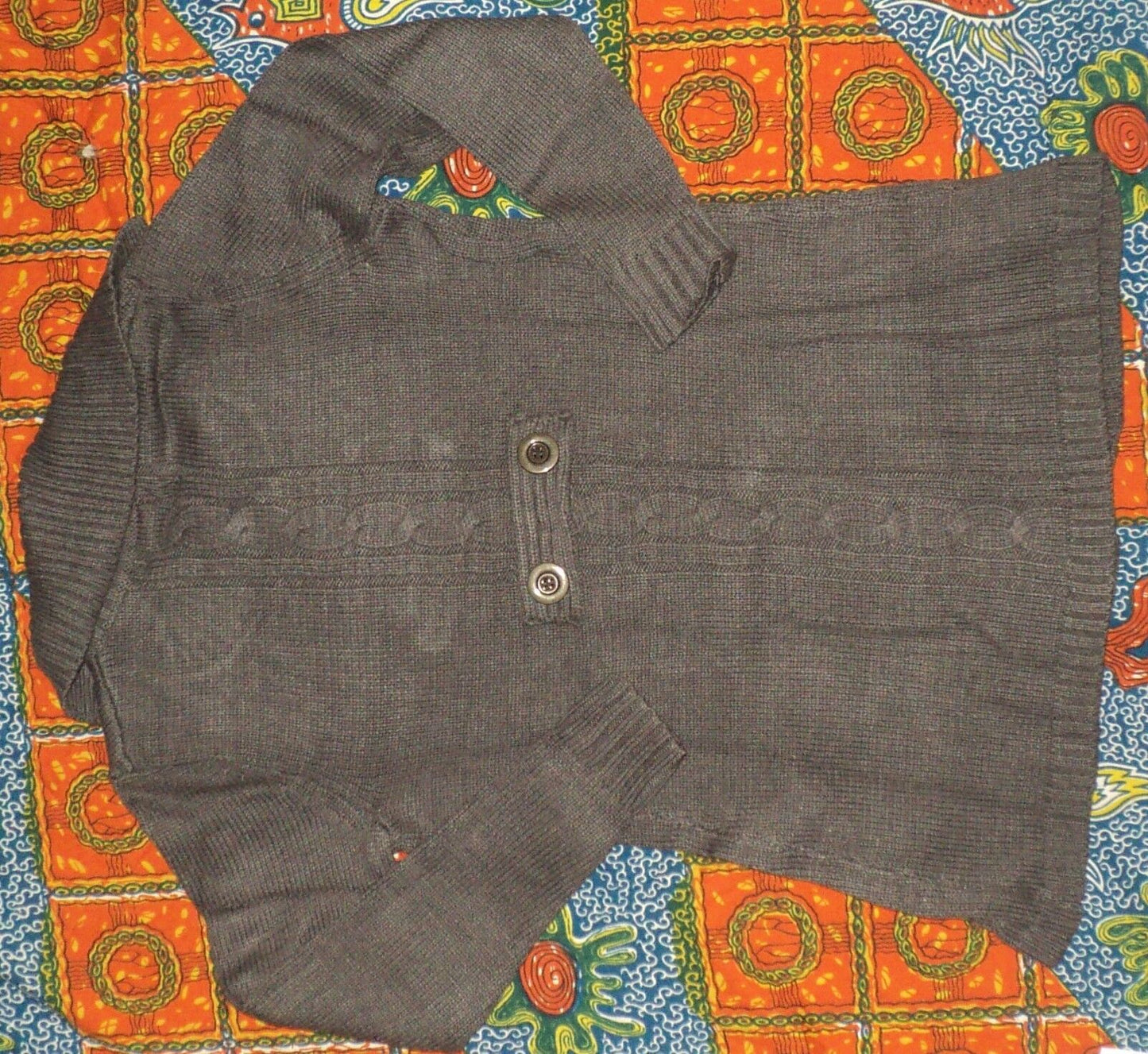 Style & Co. Charcoal Long-Sleeve Cable-Knit Sweater Cardigan Size PS