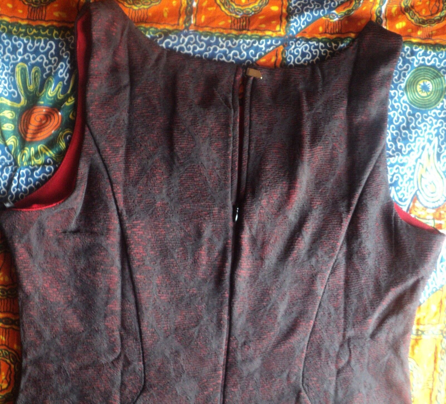 Worthington Black/Rumba Red Sleeveless Allover Lace Dress Size 12