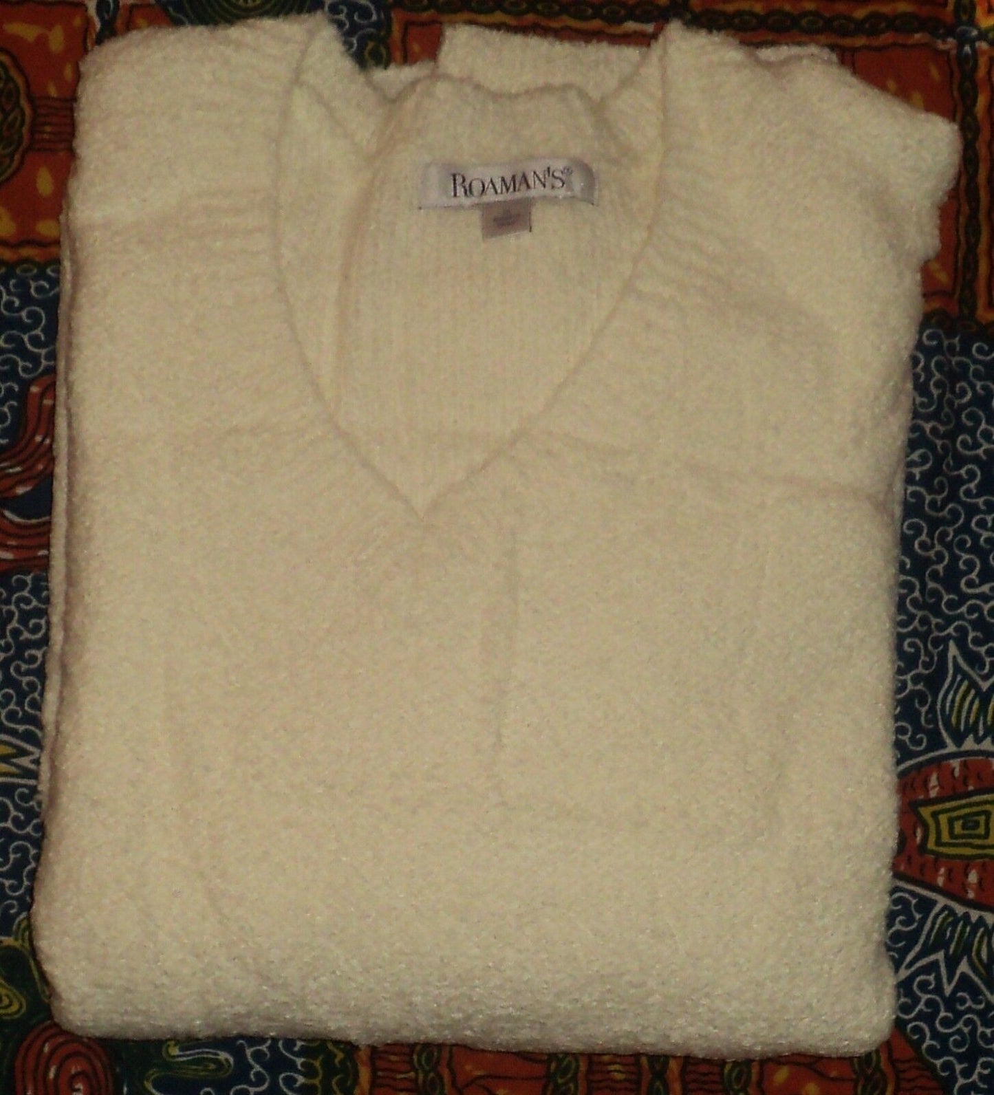 Plus Size Ivory Long Sleeves Poodle Pullover Sweater Size 2X(26W/28W)
