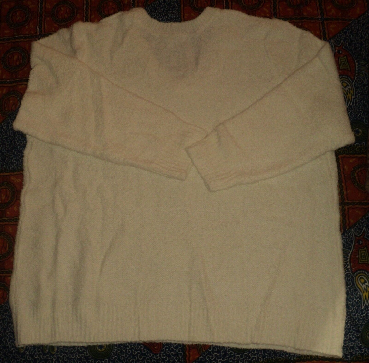 Plus Size Ivory Long Sleeves Poodle Pullover Sweater Size 2X(26W/28W)