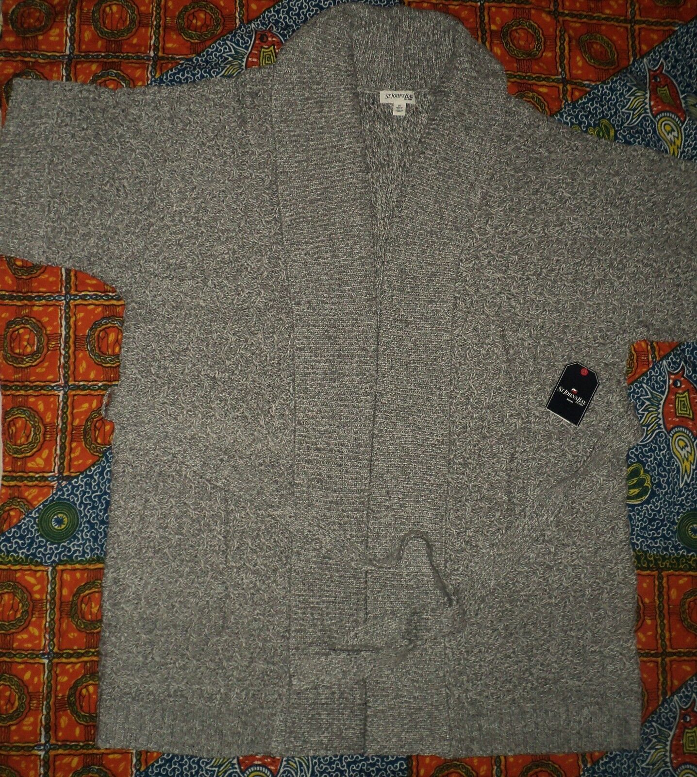 St. John's Bay Plus Size Lt. Gray Marl Belted Cardigan Sweater Size 2X