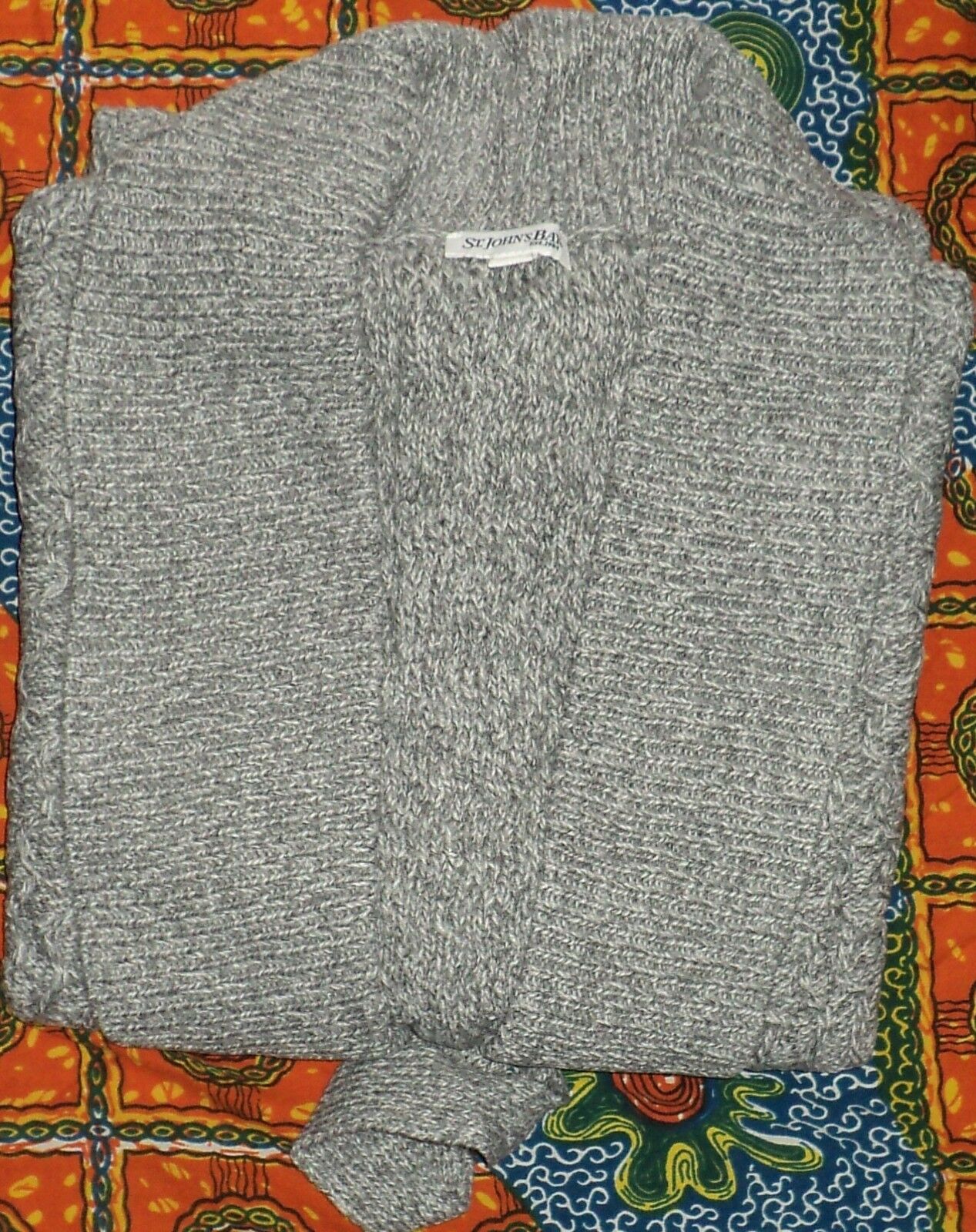 St. John's Bay Plus Size Lt. Gray Marl Belted Cardigan Sweater Size 2X