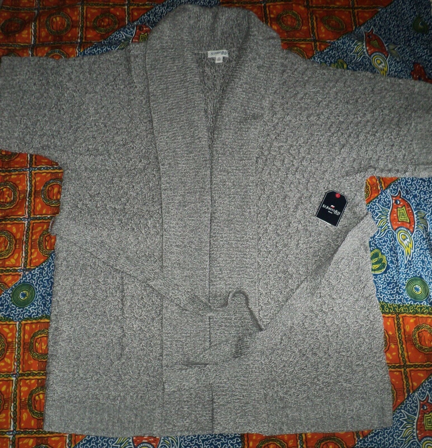 St. John's Bay Plus Size Lt. Gray Marl Belted Cardigan Sweater Size 2X