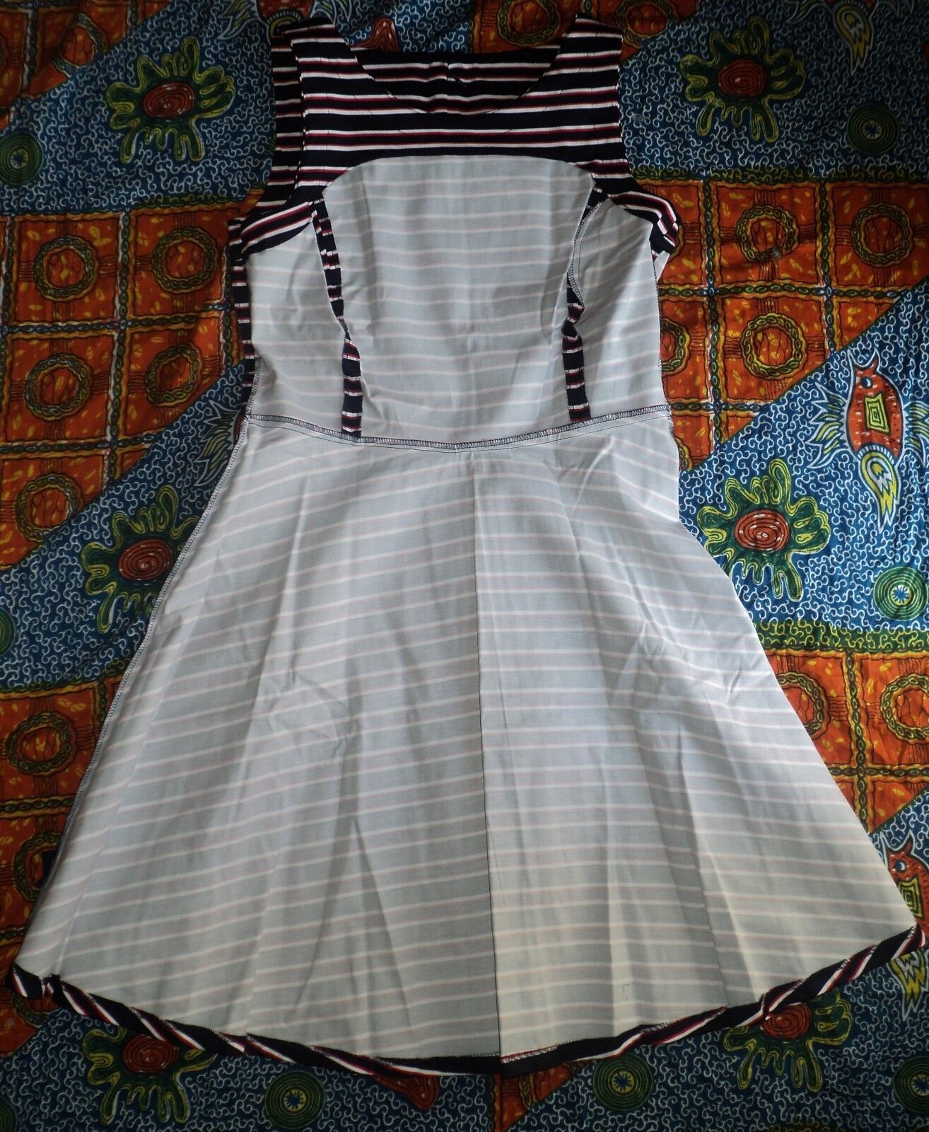 Tommy Hilfiger Masters Navy Peggy Striped Fit & Flare Dress Size 18