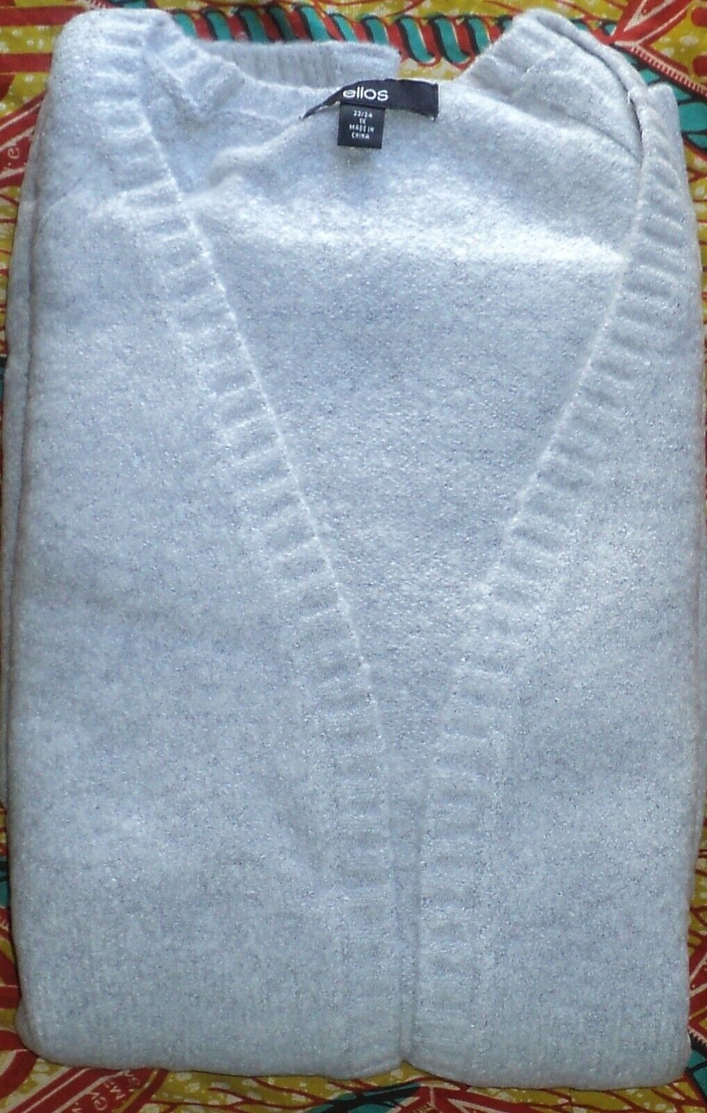 Ellos Plus Size Heather Grey Long Sleeves Open Front Pocket Cardigan Size 2X