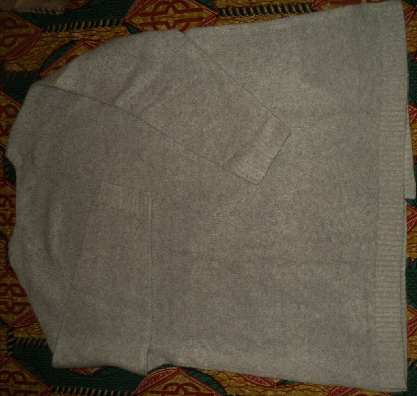 Ellos Plus Size Heather Grey Long Sleeves Open Front Pocket Cardigan Size 2X